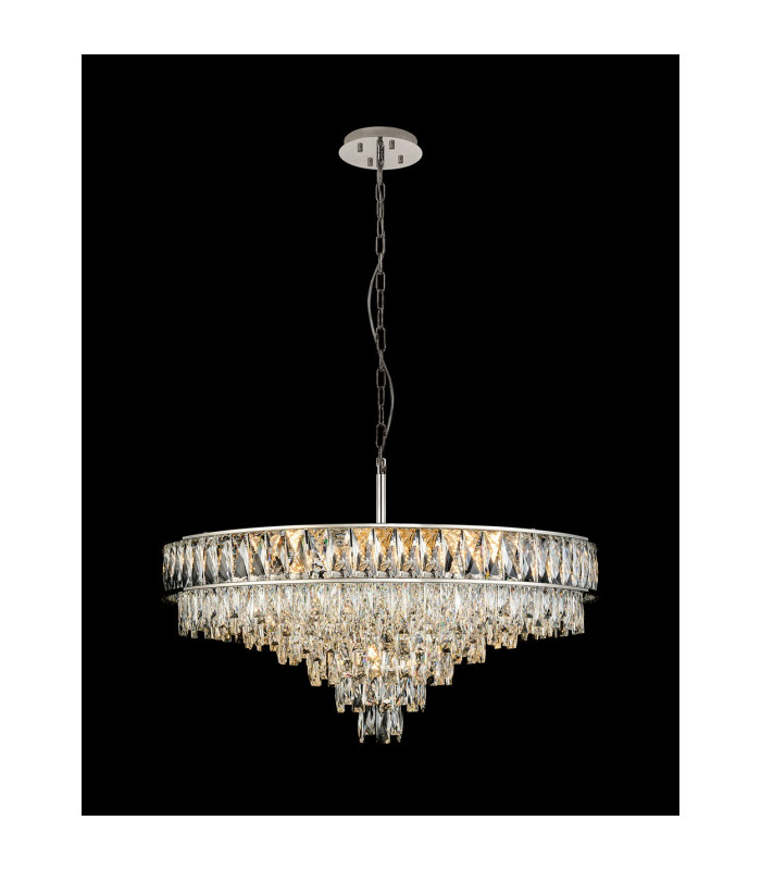 Vivienne 70cm Pendant/Semi Flush 1E14 Polished NIckel/Crystal
