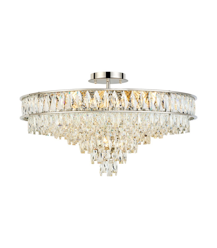 Vivienne 70cm Pendant/Semi Flush 1E14 Polished NIckel/Crystal