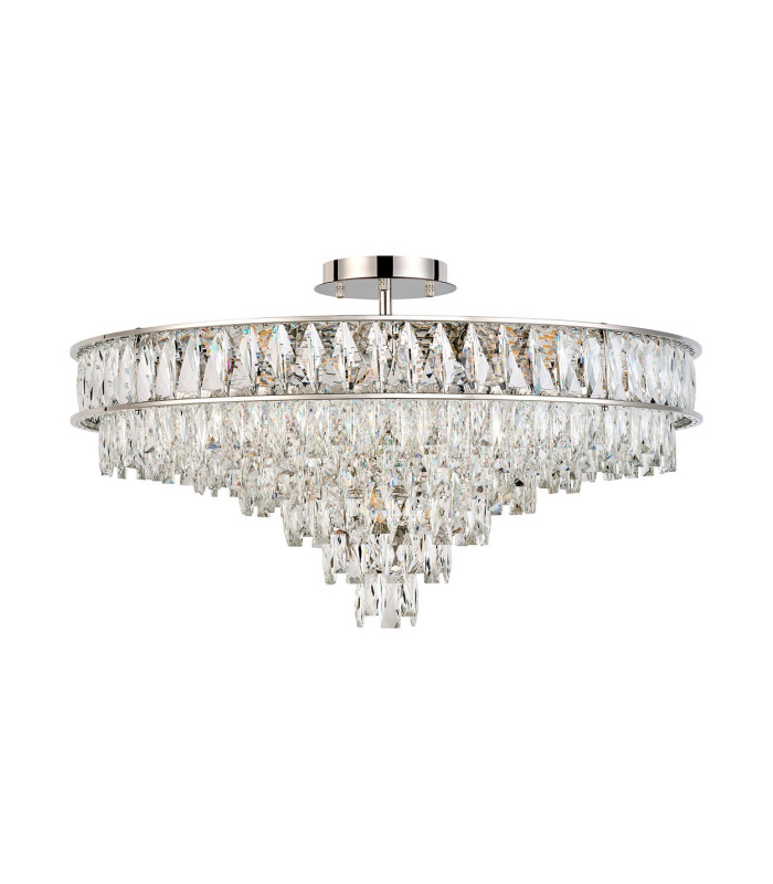 Vivienne 70cm Pendant/Semi Flush 1E14 Polished NIckel/Crystal