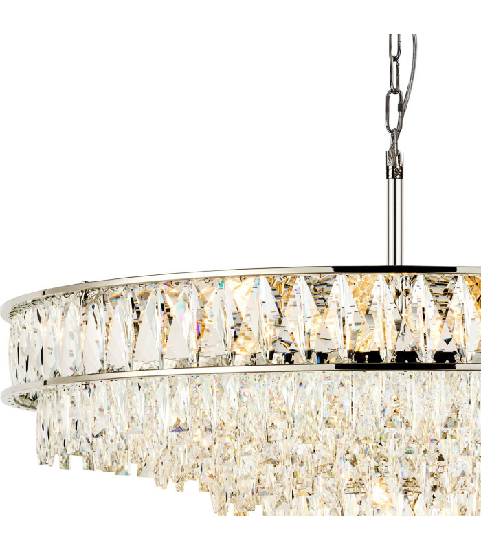 Vivienne 70cm Pendant/Semi Flush 1E14 Polished NIckel/Crystal