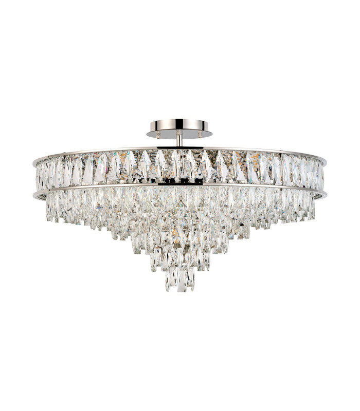 Vivienne 70cm Pendant/Semi Flush 1E14 Polished NIckel/Crystal