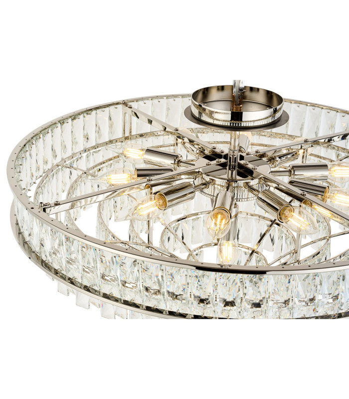 Vivienne 70cm Pendant/Semi Flush 1E14 Polished NIckel/Crystal