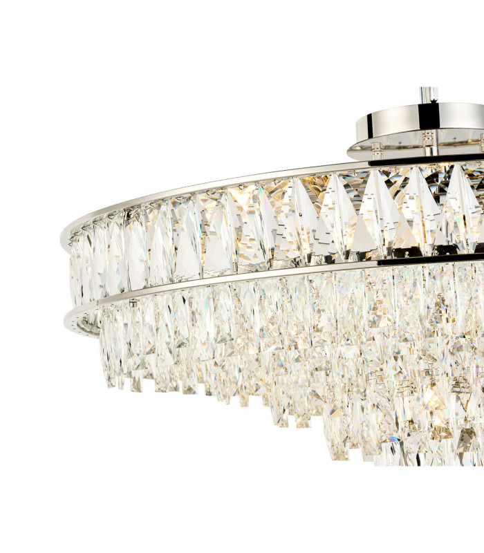 Vivienne 70cm Pendant/Semi Flush 1E14 Polished NIckel/Crystal