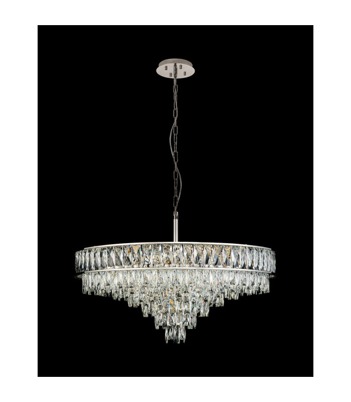 Vivienne 70cm Pendant/Semi Flush 1E14 Polished NIckel/Crystal
