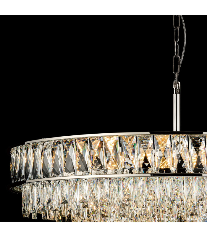 Vivienne 70cm Pendant/Semi Flush 1E14 Polished NIckel/Crystal