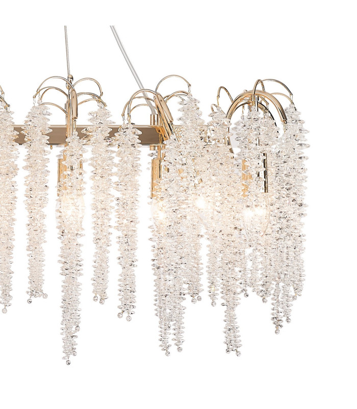 Wisteria Oval Pendant 16 Light E14 French Gold / Crystal Item Weight: 21.1kg-5