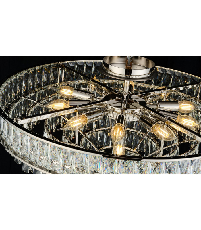 Vivienne 70cm Pendant/Semi Flush 1E14 Polished NIckel/Crystal