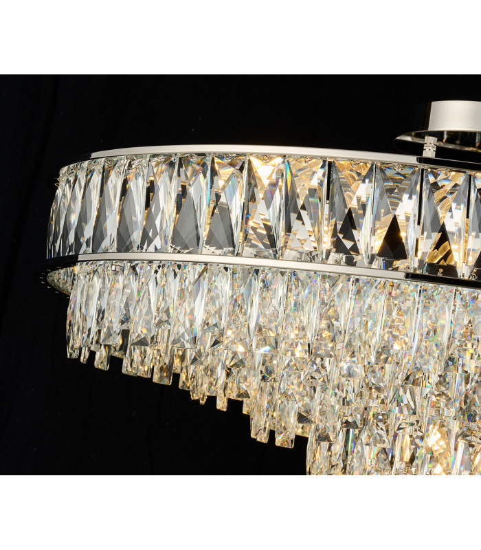Vivienne 70cm Pendant/Semi Flush 1E14 Polished NIckel/Crystal