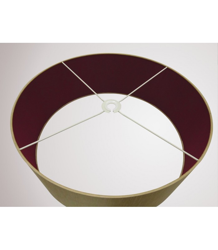 Round Cylinder, 600 x 220mm Dual Faux Silk Fabric Shade, Antique Gold, Ruby - 8