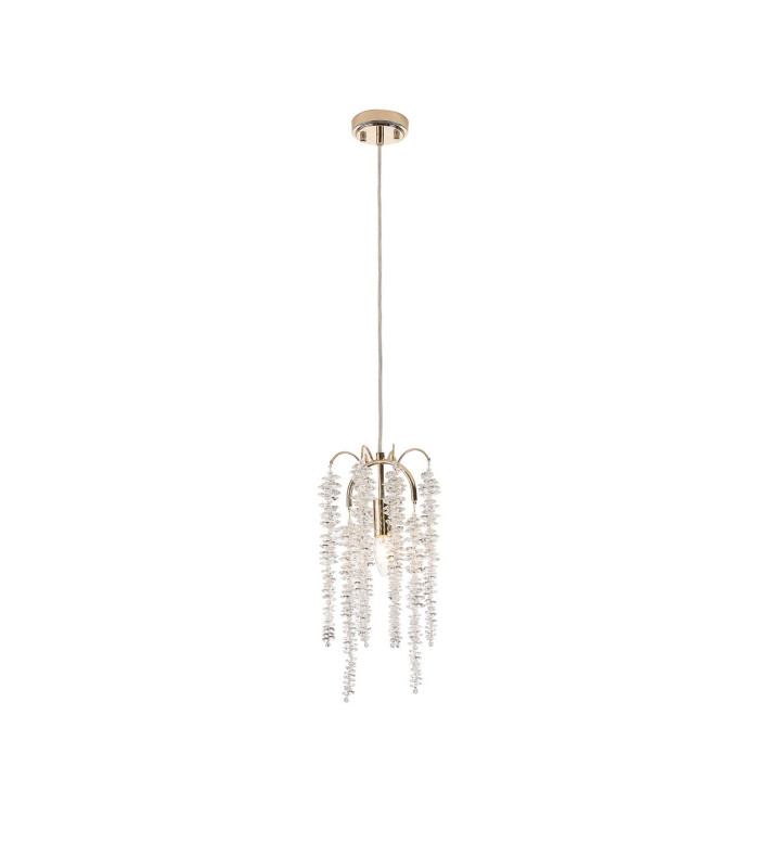Wisteria 15cm Round Pendant E14 French Gold / Crystal-4