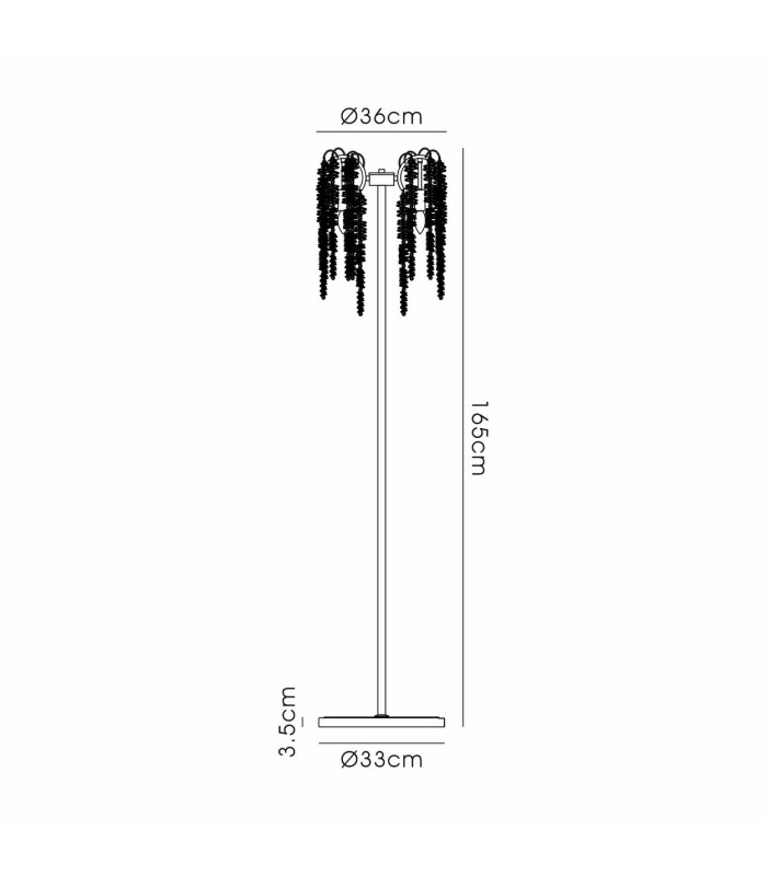 Wisteria Floor Lamp 4 Light E14 French Gold / Crystal Item Weight: 15.38kg-3