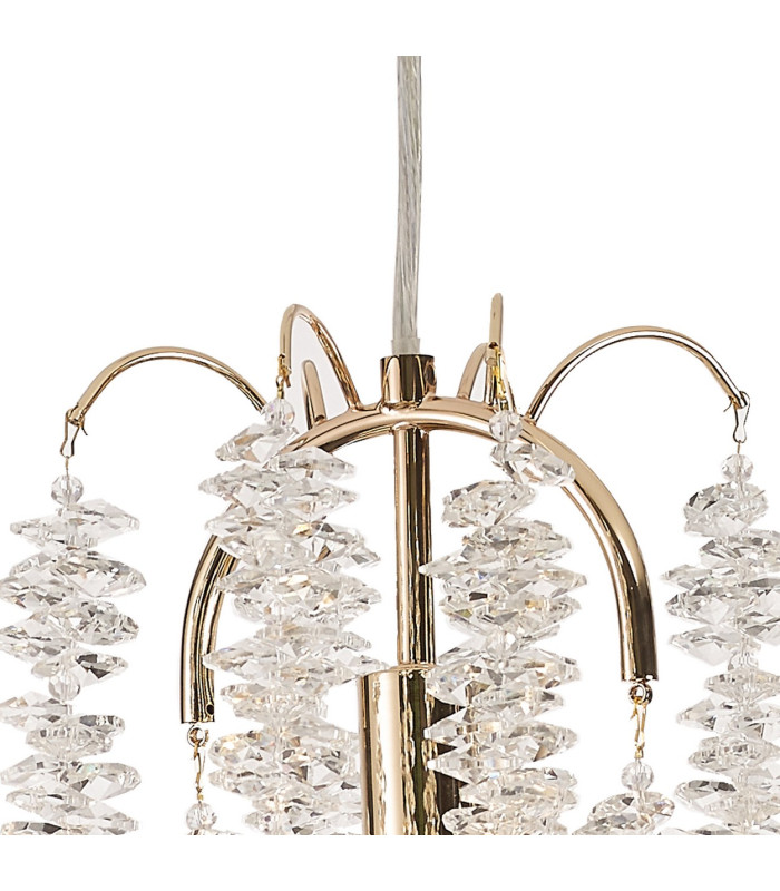 Wisteria 15cm Round Pendant E14 French Gold / Crystal-6