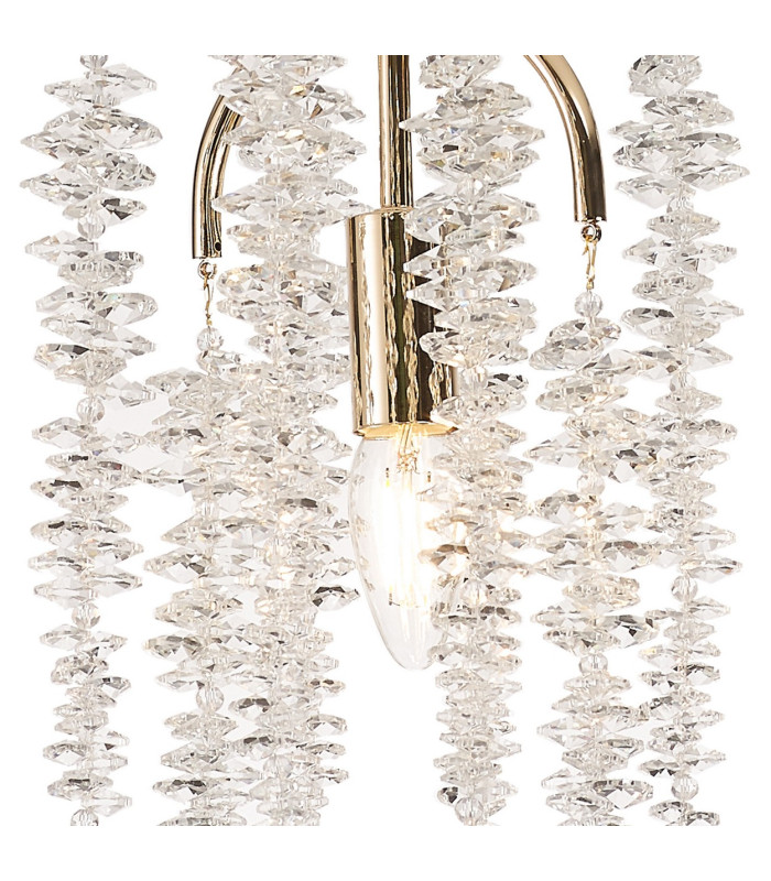 Wisteria 15cm Round Pendant E14 French Gold / Crystal-7