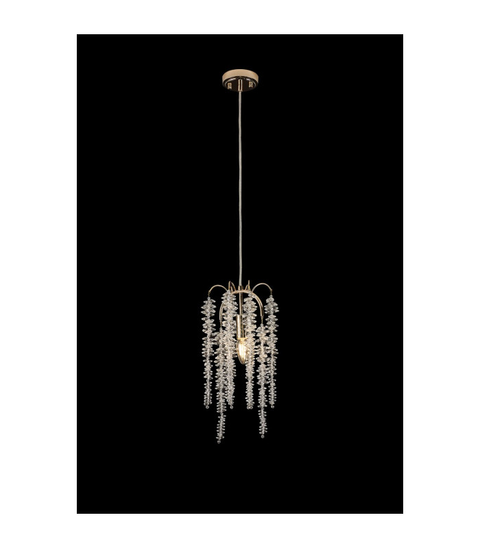 Wisteria 15cm Round Pendant E14 French Gold / Crystal-9