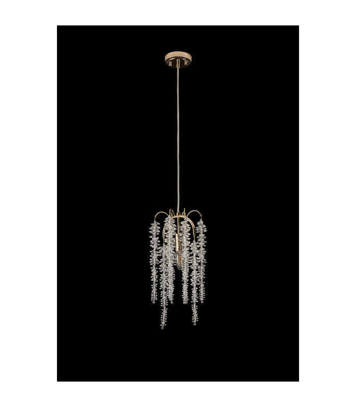 Wisteria 15cm Round Pendant E14 French Gold / Crystal-10