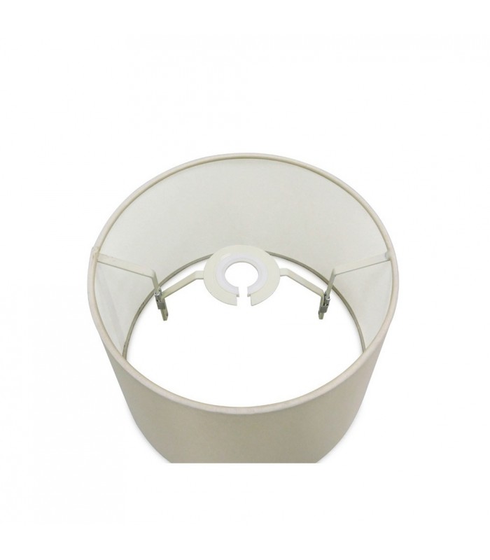 Dual Mount Round Empire, 240, 300 x 200mm Faux Silk Fabric Shade, Ivory Pearl, White Laminate - 5