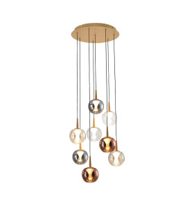 Andromeda 44cm Round Pendant 8 x 5W LED 3000K 4000lm Light Gold/Copper/Chrome/Amber/Clear/Frosted 3yrs Warranty-1