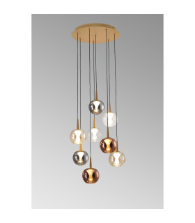 Andromeda 44cm Round Pendant 8 x 5W LED 3000K 4000lm Light Gold/Copper/Chrome/Amber/Clear/Frosted 3yrs Warranty-2