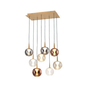 Andromeda 53 x 33cm Rectangle Pendant 8 x 5W LED 3000K 4000lm Light Gold/Copper/Chrome/Amber/Clear/Frosted-1