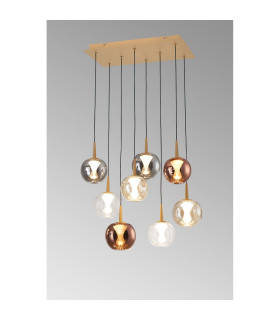 Andromeda 53 x 33cm Rectangle Pendant 8 x 5W LED 3000K 4000lm Light Gold/Copper/Chrome/Amber/Clear/Frosted-2