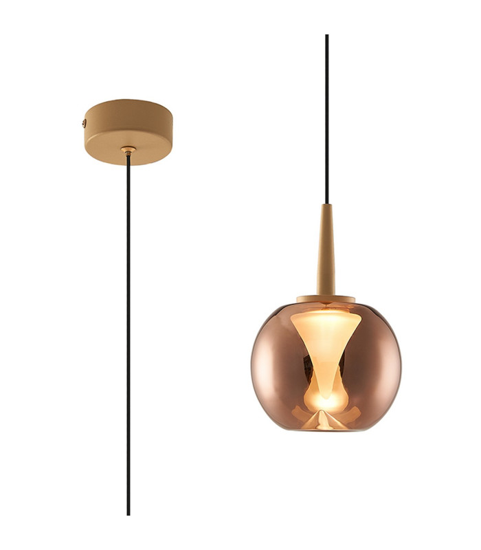 Andromeda Single Pendant 5W LED 3000K 500lm Light Gold/Copper/Frosted 3yrs Warranty-1