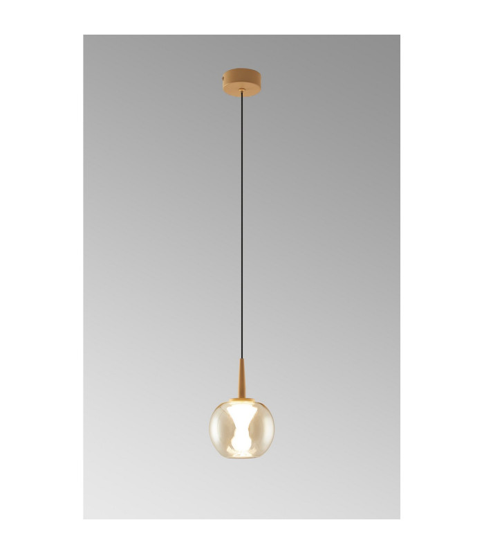Andromeda Single Pendant 5W LED 3000K 500lm Light Gold/Amber/Frosted 3yrs Warranty-2