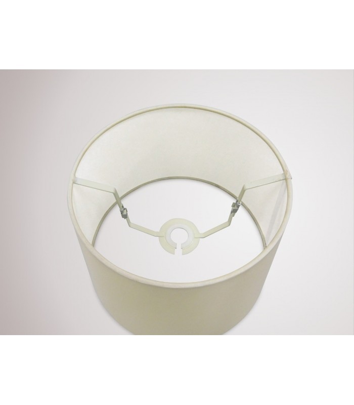Dual Mount Round Empire, 240, 300 x 200mm Faux Silk Fabric Shade, Ivory Pearl, White Laminate - 9