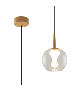 Andromeda Single Pendant 5W LED 3000K 500lm Light Gold/Clear/Frosted 3yrs Warranty-1