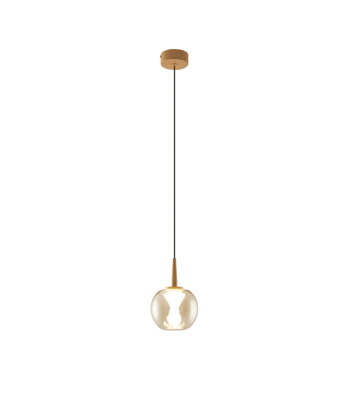 Andromeda Single Pendant 5W LED 3000K 500lm Light Gold/Amber/Frosted 3yrs Warranty-4