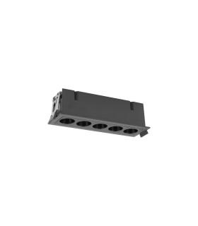Blau Linear Recessed Spotlight 5 Light 12W LED 3000K 840lm Cut Out: L:145mm x W:40mm Black Driver Included-1