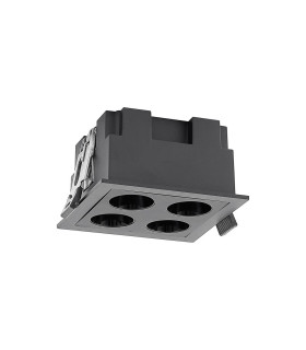 Blau Linear Recessed Spotlight 4 Light 10W LED 3000K 750lm Cut Out: L:70mm x W:70mm Black Driver Included-1