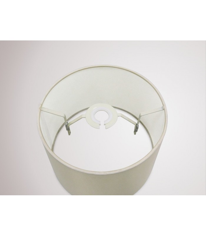 Dual Mount Round Empire, 240, 300 x 200mm Faux Silk Fabric Shade, Ivory Pearl, White Laminate - 10