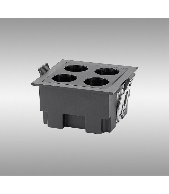 Blau Linear Recessed Spotlight 4 Light 10W LED 3000K 750lm Cut Out: L:70mm x W:70mm Black Driver Included-2
