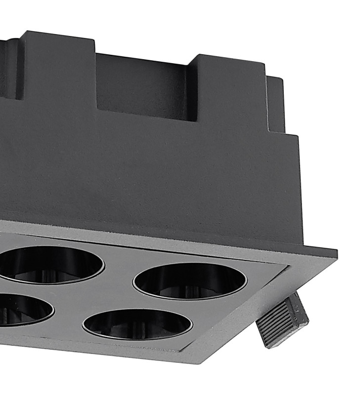 Blau Linear Recessed Spotlight 4 Light 10W LED 3000K 750lm Cut Out: L:70mm x W:70mm Black Driver Included-4