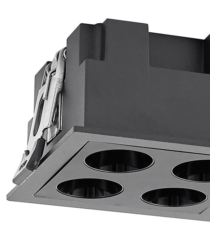 Blau Linear Recessed Spotlight 4 Light 10W LED 3000K 750lm Cut Out: L:70mm x W:70mm Black Driver Included-5