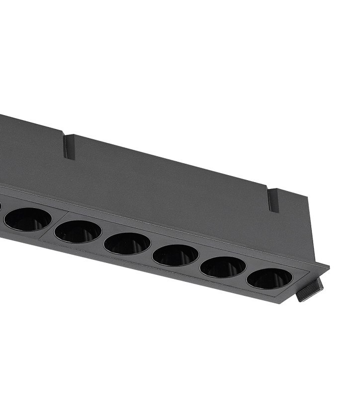 Blau Linear Recessed Spotlight 10 Light 24W LED 3000K 1680lm Cut Out: L:280mm x W:40mm Black Driver Included-4