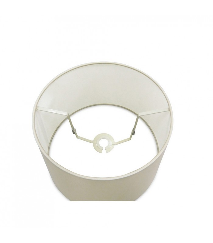 Dual Mount Round Empire, 280, 350 x 220mm Faux Silk Fabric Shade, Ivory Pearl, White Laminate - 4