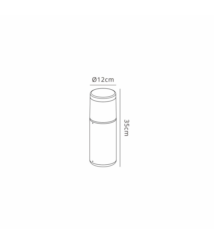 Chicago 35cm Round Post Lamp 1 x E27 IP65 Matt White 2yrs Warranty-3