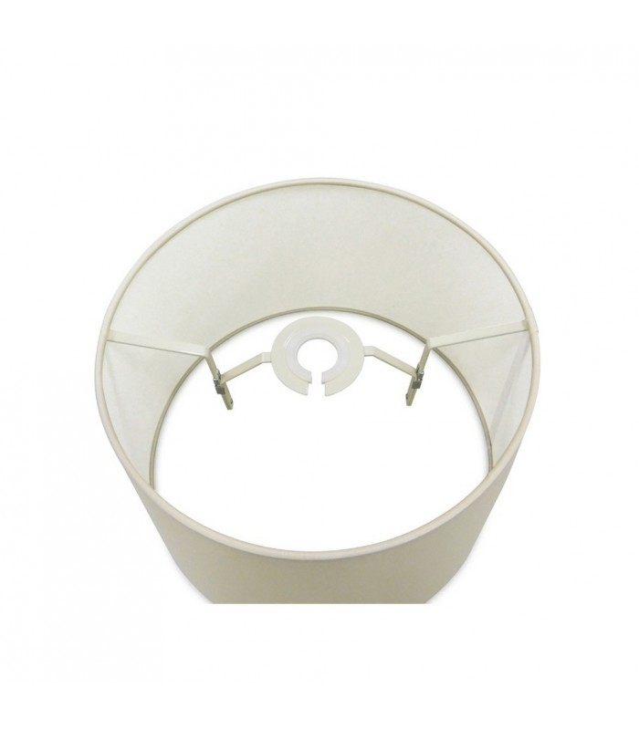 Dual Mount Round Empire, 280, 350 x 220mm Faux Silk Fabric Shade, Ivory Pearl, White Laminate - 5
