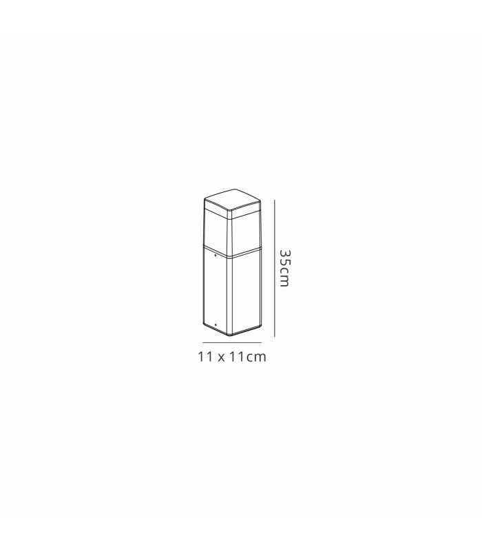 Chicago 35cm Square Post Lamp 1 x E27 IP65 Anthracite 2yrs Warranty-3