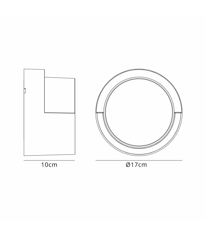 Creek Round Top Frame Wall Light 15W LED CCT Switchable 2700/3300/4000K 1000lm IP65 Black 3yrs Warranty-3