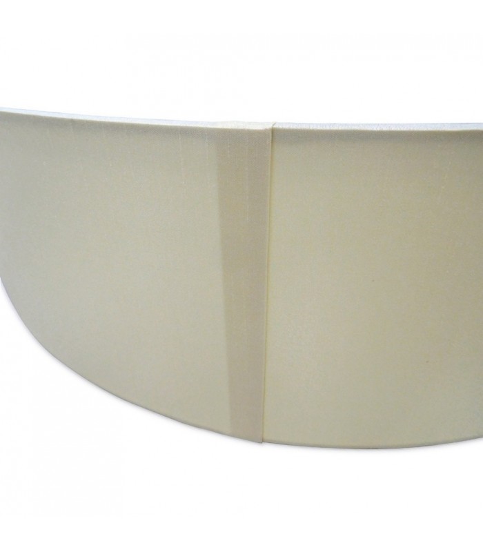 Dual Mount Round Empire, 280, 350 x 220mm Faux Silk Fabric Shade, Ivory Pearl, White Laminate - 8