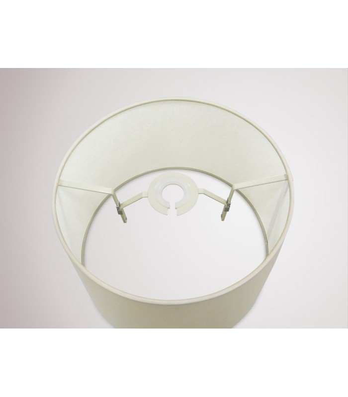 Dual Mount Round Empire, 280, 350 x 220mm Faux Silk Fabric Shade, Ivory Pearl, White Laminate - 10