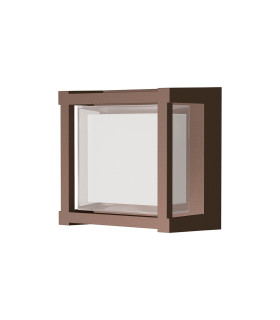 Creek Square Open Frame Ceiling/Wall Light 15W LED CCT Switchable 2700/3300/4000K 1200lm IP65 Rust Brown-1