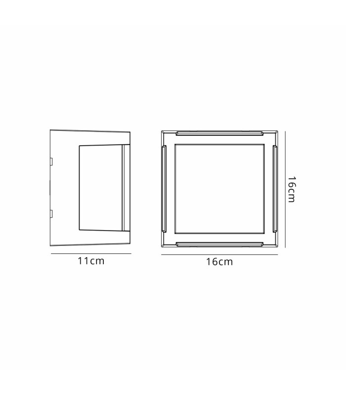 Creek Square Open Frame Ceiling/Wall Light 15W LED CCT Switchable 2700/3300/4000K 1200lm IP65 White 3yrs Warranty-3