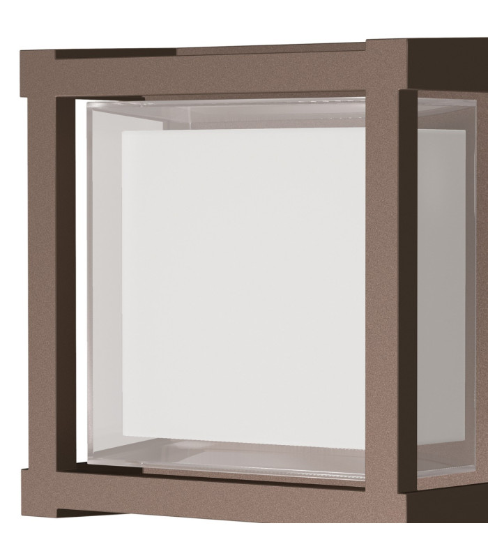 Creek Square Open Frame Ceiling/Wall Light 15W LED CCT Switchable 2700/3300/4000K 1200lm IP65 Rust Brown-4