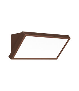 Creek Rectangular Angled Wall Light 20W LED CCT Switchable 2700/3300/4000K 1600lm IP65 Rust Brown 3yrs Warranty-1