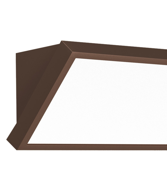 Creek Rectangular Angled Wall Light 20W LED CCT Switchable 2700/3300/4000K 1600lm IP65 Rust Brown 3yrs Warranty-4