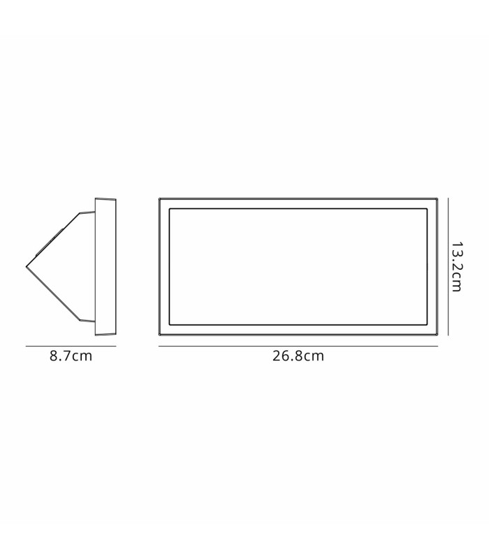 Creek Rectangular Angled Wall Light 20W LED CCT Switchable 2700/3300/4000K 1600lm IP65 White 3yrs Warranty-3