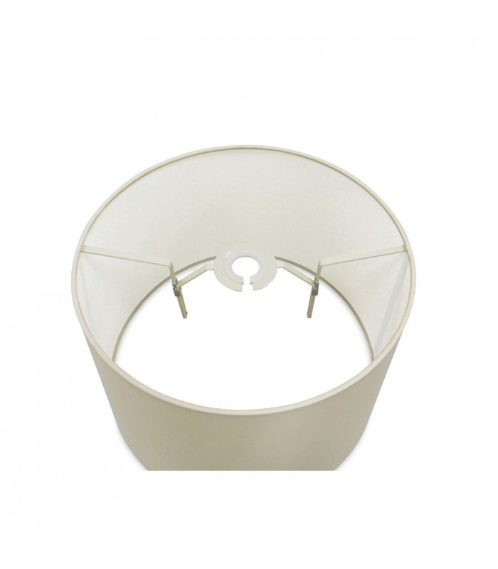 Dual Mount Round Empire, 320, 400 x 260mm Faux Silk Fabric Shade, Ivory Pearl, White Laminate - 5